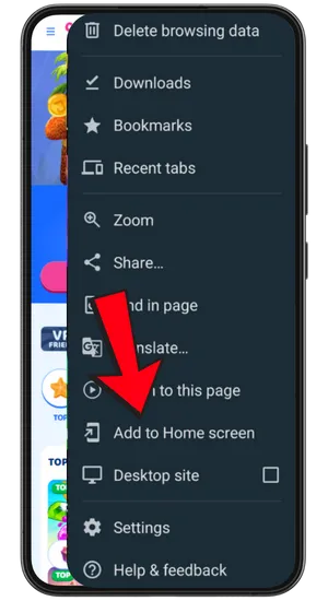 Open Browser Menu