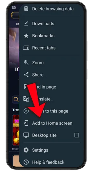 Menu przeglądarki Chrome