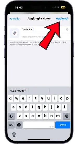 Conferma collegamento iOS