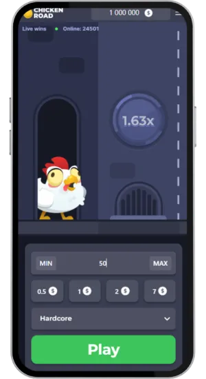 Sätt insats i Chicken Road-spel