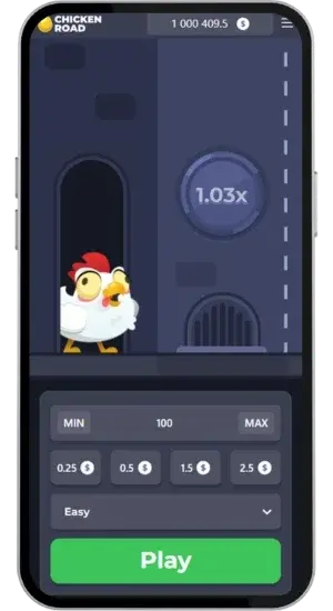 Schermata iniziale di Chicken Road con x1.03