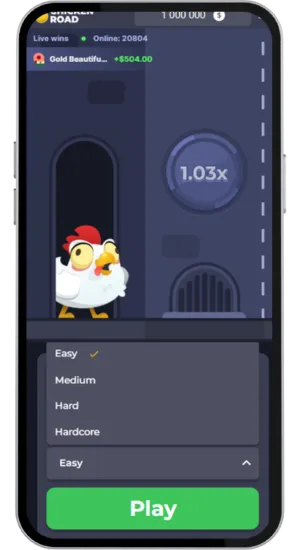 Vælg sværhedsgrad Chicken Road
