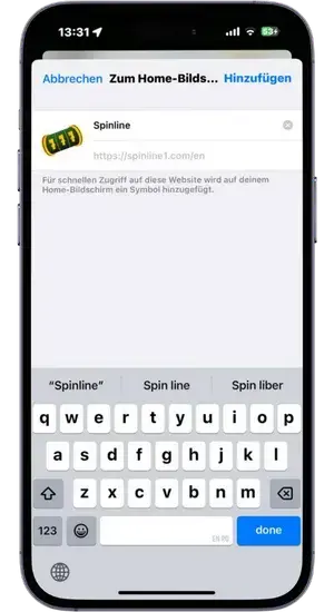 Name und bestätigen
